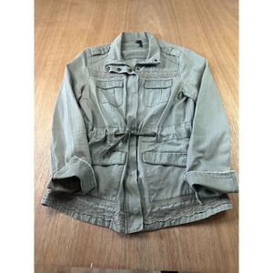 Maurices Small Olive Utility Jacket Lace Trim Anorak Safari Military Style